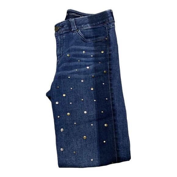 Rafaella Weekend Slimming Weekend Studded Jeans Size 6 Blue Womens Two Tone - Picture 1 of 6
